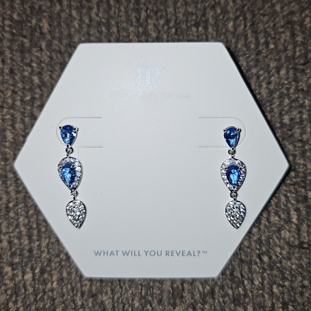 Elegant Blue and Silver Teardrop Earrings
